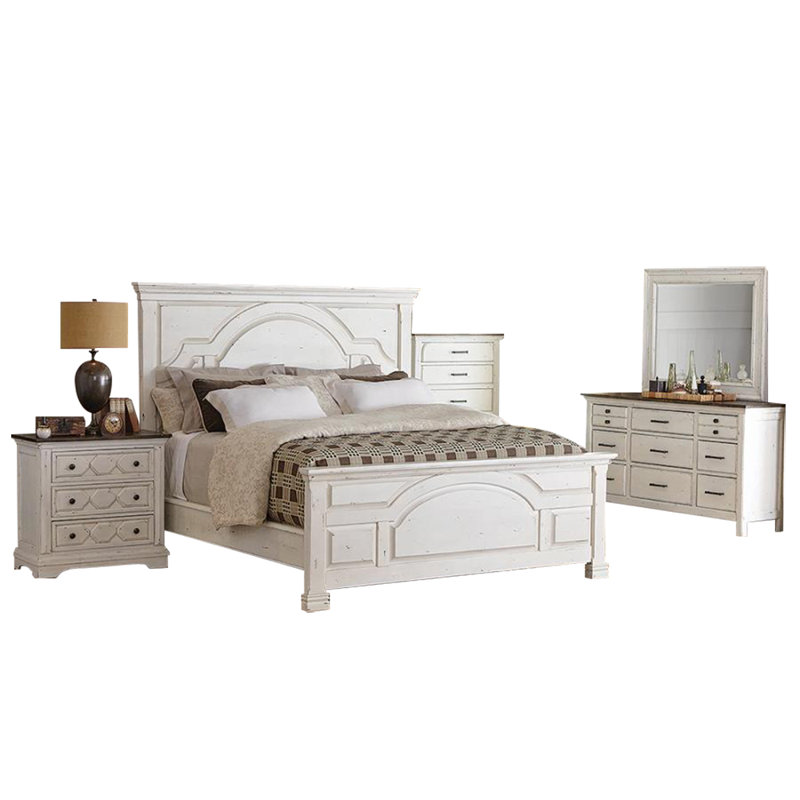 One Allium Way® 5 Piece Vintage White Queen Bedroom Set Wayfair.ca